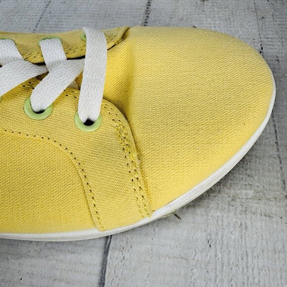 Vionic Beach STINSON Yellow Canvas Padded Insole Washable Lace Up Sneakers Sz 7 - Picture 15 of 16